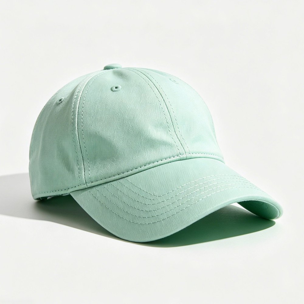 A mint quick-dry baseball cap — a custom-cap sample